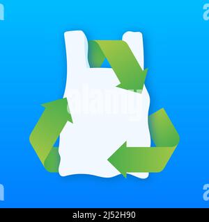 Eco Recycling-Tasche. Einkaufstasche, Handtasche. Vektorgrafik. Stock Vektor