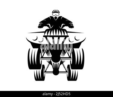 Ein Mann reiten Quad Bike Illustration mit Silhouette Style Vector Stock Vektor