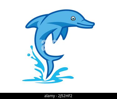 Springender Delphin aus dem Wasser Illustration Vektor Stock Vektor