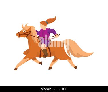 Ein Mädchen reiten ein niedliches Pferd Illustration Vektor Stock Vektor