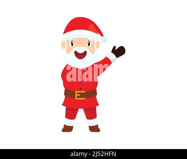 Niedlichen Weihnachtsmann mit Grußgesten Illustration Vektor Stock Vektor