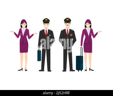 Piloten und Stewardessen Illustration Vektor Stock Vektor