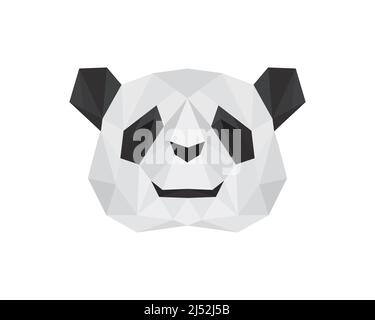 Panda Mit Vorderkopf, Polygonale Illustration, Vektor Stock Vektor