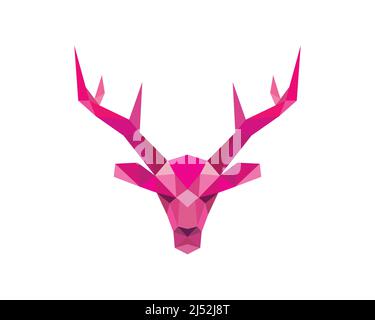 Calm Deer Head Polygonal Illustration Vektor Stock Vektor