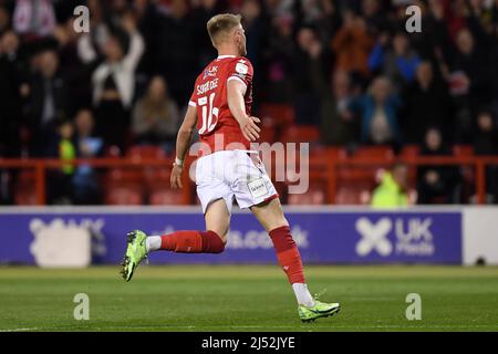 NOTTINGHAM, GROSSBRITANNIEN. APR 18. während des Sky Bet Championship-Spiels zwischen Nottingham Forest und West Bromwich Albion am City Ground, Nottingham, am Montag, den 18.. April 2022. (Kredit: Jon Hobley | MI News) Kredit: MI Nachrichten & Sport /Alamy Live News Stockfoto