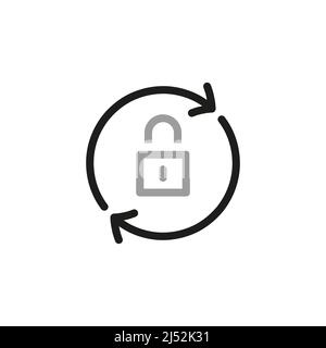 Einfache Sperren Verwandte Vektorlinien-Symbole. Schloss für Sicherheit. Stock Vektor