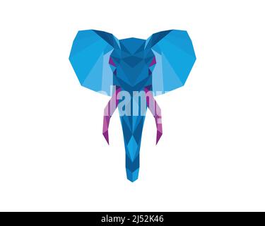 Big Elephant Head Polygonal Illustration Vektor Stock Vektor