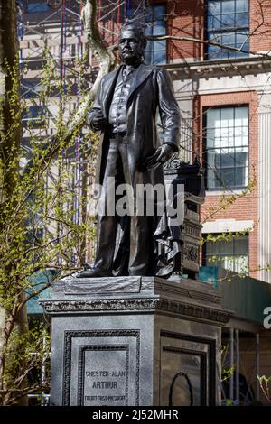 Statue des 21. Präsidenten Chester A. Arthur, Madison Square Park, New York, NY, USA. Stockfoto