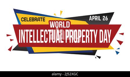 World Intellectual Property Day Banner Design auf weißem Hintergrund, Vektor-Illustration Stock Vektor