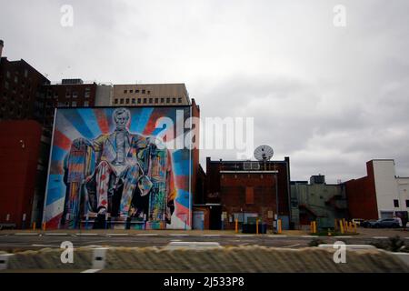 Abe Lincoln Mural, Lexington, Kentucky Stockfoto