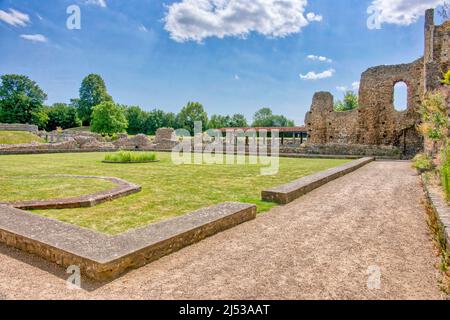 Die Klosterruinen der St. Augustine’s Abbey in Canterbury, England. Stockfoto