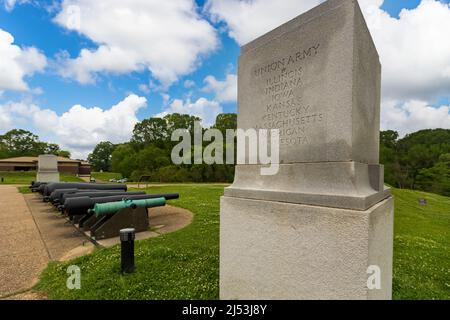 Kanonen auf Vicksburg nationaler militärischer Park Stockfoto