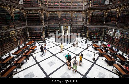 Rio De Janeiro, Brasilien. 19. April 2022. Besucher des Königlichen Portugiesischen Kabinetts von Reading in Rio de Janeiro, Brasilien, 19. April 2022. Quelle: Wang Tiancong/Xinhua/Alamy Live News Stockfoto