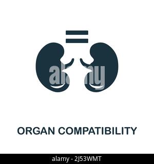 Flaches Symbol für Organkompatibilität. Farbliches Elementzeichen aus der Transplantationssammlung. Flat Organ Compatibility Symbol Zeichen für Web-Design, Infografiken Stock Vektor