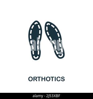 Symbol für Orthesen. Monochromes einfaches Orthotics-Symbol für Vorlagen, Webdesign und Infografiken Stock Vektor