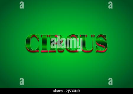 Editierbare Texteffekte Zirkus , Wörter und Schriftart können geändert werden Stock Vektor