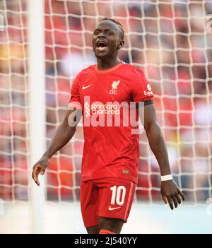 16. April 2022 - Manchester City gegen Liverpool - Emirates FA Cup - Halbfinale - Wembley Stadium Sadio Mane während des FA Cup Halbfinales gegen Manchest Stockfoto