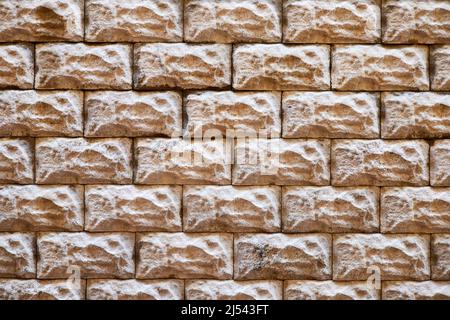 Steinmauer Hintergrund, Stein Textur, raue Oberfläche aus Stein, imitiert alten Ziegel Stockfoto