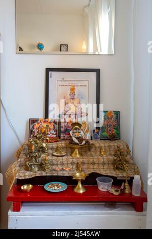Ein Altar in einem Familienhaus. Stockfoto