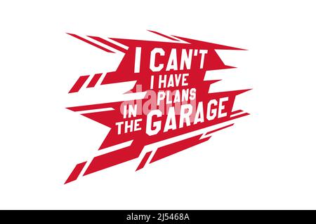 Pläne in der Garage Vektorbeschriftung Stock Vektor