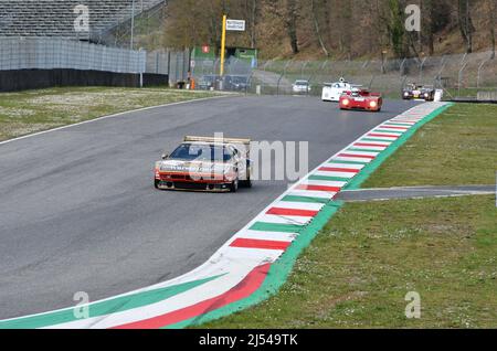 Scarperia, 3. April 2022: BMW M1 vom Team Warsteiner Procar Series 1980 ex Manfred Winkelhock im Einsatz während der Mugello Classic 2022 auf dem Mugello Circuit i Stockfoto