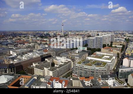 Arial-Ansicht von Berlin mit Fernsehturm, Deutschland, Berlin Stockfoto