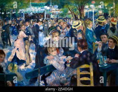 Tanz im Moulin de la Galette, Bal du moulin de la Galette, Pierre-Auguste Renoir, 1876, Musée d'Orsay, Paris, Frankreich, Europa Stockfoto