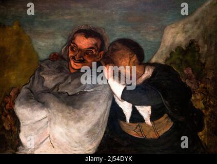 Crispin and Scapin, Honore Daumier, um 1864, Musee D'Orsay Art Gallery, Paris, Frankreich, Europa Stockfoto