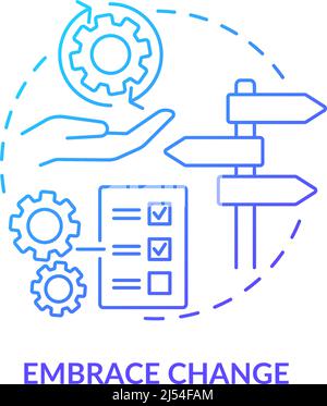 Das Symbol für das Konzept des blauen Farbverlaufs wird umarmen Stock Vektor