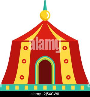 Circus-Symbol. Rotes Zelt. Showarena mit Unterhaltungsangeboten Stock Vektor