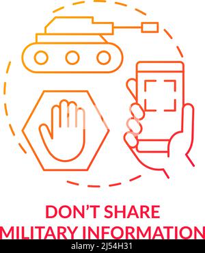 Teilen Sie keine militärischen Informationen Red Gradient Concept Icon Stock Vektor