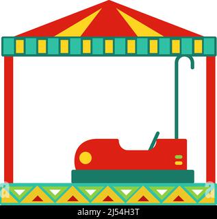 Autoattraktion. Jahrmarkt-Festival für Kinderspaß Stock Vektor