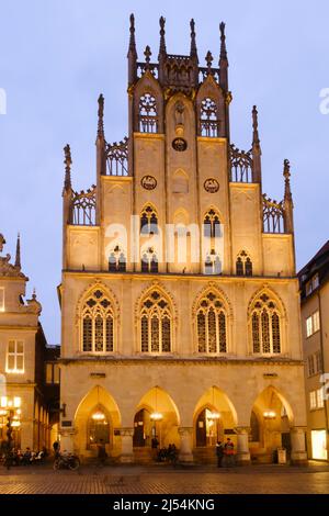 Historisches Rathaus von Münster, Münsterland, Nordrhein-Westfalen, Deutschland, Europa Stockfoto