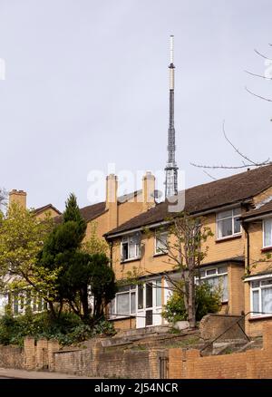 Allgemeine Ansicht der Crystal Palace Sendestation, Arqiva Crystal Palace in Süd-London Stockfoto