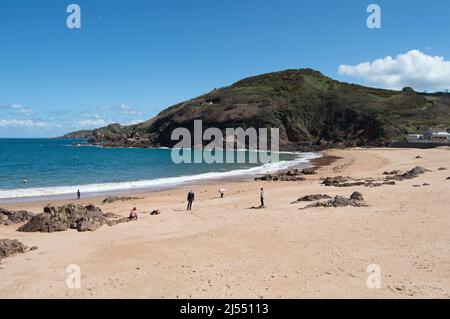 Greve de Lecq Beach, St Ouen, Jersey, Kanalinseln Stockfoto