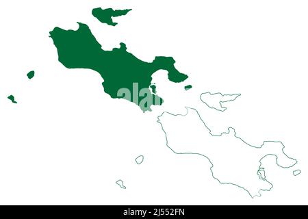 Praslin Island (Republik Seychellen, Indischer Ozean, Inner Islands) Kartenvektordarstellung, Scribble-Skizze Ile de Palmes und Cousine-Karte Stock Vektor