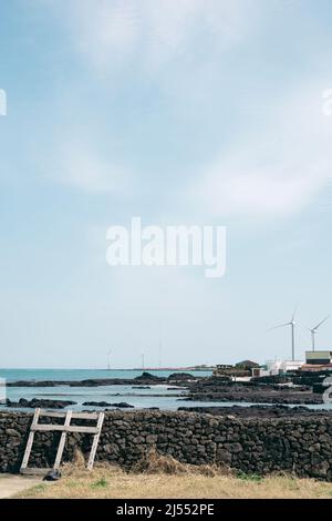 Gimnyeong-ri Küstendorf, Jeju Olle Trail Route 20 auf der Insel Jeju, Korea Stockfoto