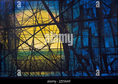 Ölgemälde „African Heritage“ von Afewerk Tekle, Addis Abeba National Museum, Äthiopien Ölgemälde „Afrikanische Erbe“ von Afewerk Tekle, Addis Abeba N Stockfoto