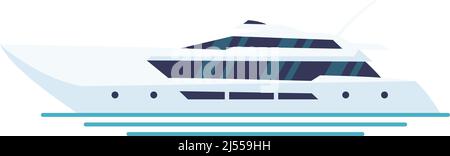 Weißes modernes Yacht-Schiff. Symbol für Schifffahrt Stock Vektor