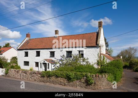 Earls Farm Bauernhaus im Dorf Compton Martin am Fuße der Mendip Hills, Somerset, England. Stockfoto