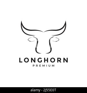Einfache moderne Kopf Vieh Büffel Logo-Design, Vektor Grafik Symbol Symbol Illustration kreative Idee Stock Vektor