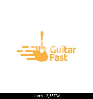 Einfache Gitarre mit schnellen Logo Design Vektor Grafik Symbol Illustration kreative Idee Stock Vektor