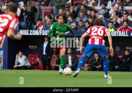 Madrid, Spanien. 20. April 2022. 20. april 2022; Stadion Wanda Metropolitano, Madrid, Spanien; Men's La Liga Santander, Atletico de Madrid vs. Granada 900/Cordon Presseinformation: CORDON PRESS/Alamy Live News Stockfoto