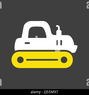 Glyphen-Symbol für den Traktor-Raupenwagen. Zeichen Landwirtschaft. Graph-Symbol für Ihr Website-Design, Logo, App, UI. Vektorgrafik, EPS10. Stock Vektor