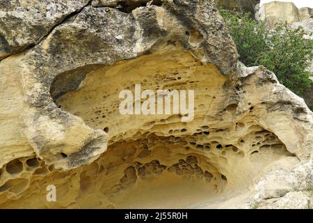 Felsen, Staatliches historisches und kulturelles Reservat Gobustan, Aserbaidschan, Azərbaycan, Asien, UNESCO-Weltkulturerbe Stockfoto