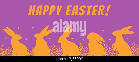 Frohe Ostern Banner. Set im trendigen Osterdesign Stock Vektor