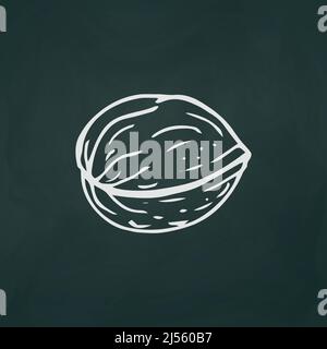 Walnuss dünne weiße Linien auf einem strukturell dunklen Hintergrund - Vektor-Illustration Stock Vektor