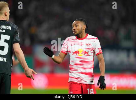 Red Bull Arena, Leipzig, Deutschland. 20. April 2022. Christopher Nkunku von RB Leipzig während RB Leipzig gegen den FC Union Berlin, DFB-Pokal Halbfinale in der Red Bull Arena, Leipzig, Deutschland. Kim Price/CSM/Alamy Live News Stockfoto