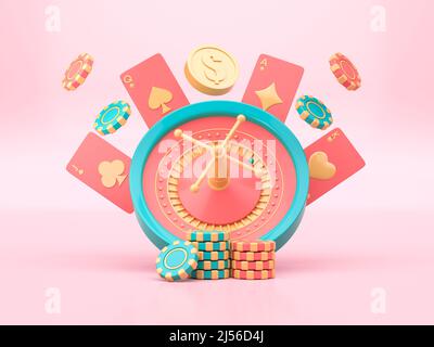 3D Casino Roulette. 3D Rendern Stockfoto