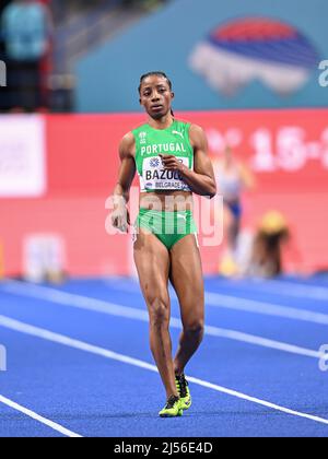 Lorene Dorcas Bazolo nimmt an der Belgrader Hallenweltmeisterschaft 2022 auf 60 Metern Teil. Stockfoto